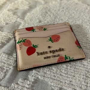 Kate Spade New York Staci Wild Strawberries Small Slim Card Holder Wallet